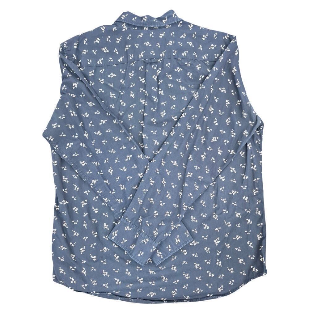 Mens American Eagle Outfitters Classic Navy Blue Calico print dress shirt Sz L - Picture 4 of 6